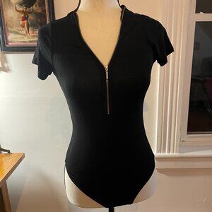 Dynamite Black Zipper Bodysuit (XS)
